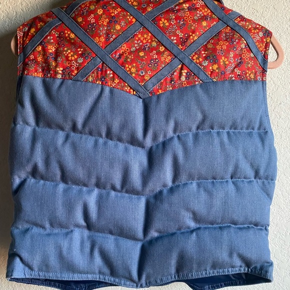 Rare Vintage Levi’s Ski Goose Down USA Made Weatern Floral Puffer Vest 11/12 - Picture 13 of 16